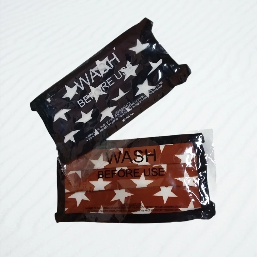 Zenana (Set of Two) Star Print Face Mask